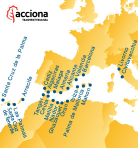 Acciona Trasmediterranea Route Map