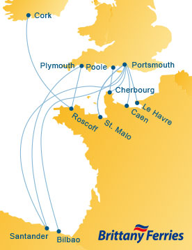 Brittany Ferries Route Map