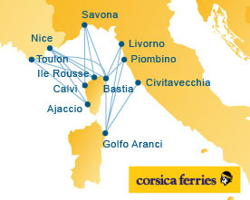 Corsica Ferries Route Map