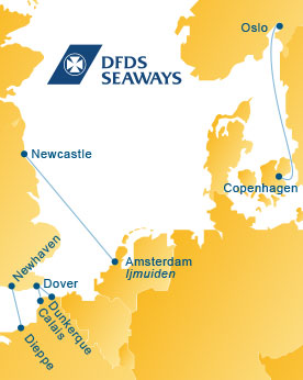 DFDS Seaways Route Map
