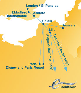 Eurostar Route Map