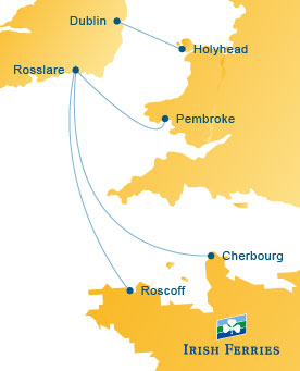 Irish Ferries Route Map