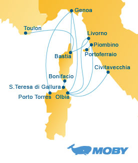 Moby Lines Route Map